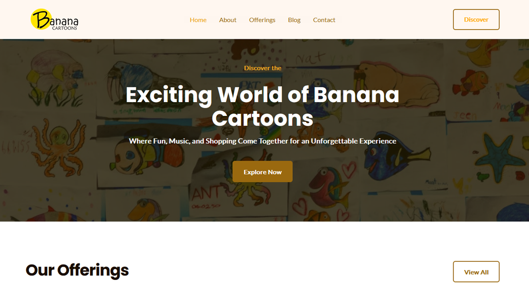 Website Development for Banana Cartoons